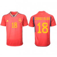 Spania Jordi Alba #18 Hjemmedrakt VM 2022 Kortermet